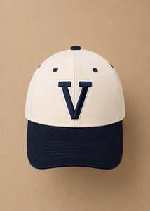 Vala Varsity Cap - Chaff/Navy