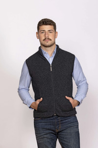 Knitwear: Noble Wilde Sleeveless Zip Jacket