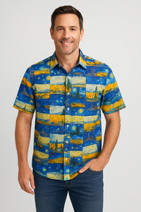 Short Sleeved Shirts: Manshett Van Gogh