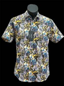 Short Sleeved Shirts: Mechmoto Building print