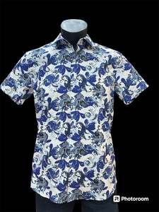 Short Sleeved Shirts: Manschett Cobalt Swirl