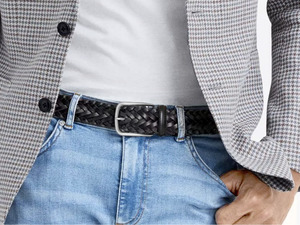 Robert Charles Black Stretch Leather