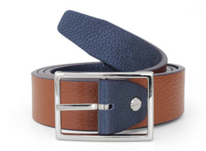 Belts: Robert Charles Reversible Navy/Tan
