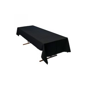 Products: Tablecloth Long Black 3m Tauranga Party Hire Website