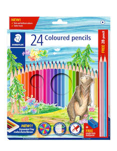 Natural hexagonal coloured pencils 24 pack