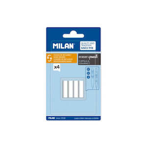 Stationery: Milan Replacement Erasers for Compact Mechanical Pencils Pack 4
