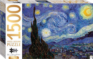 Jigsaws Puzzles: Mindbogglers Gold: Starry Night by Van Gogh 1500pc Jigsaw