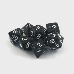 Games 1: CHX 25408 Opaque Polyhedral Black/white 7-Die Set