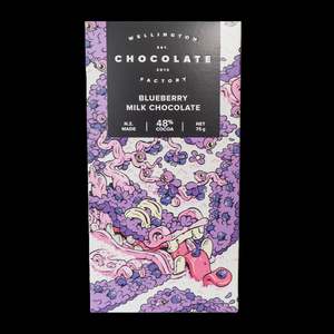 Wellington Chocolate Factory: WCF Blueberry Milk Chocolate 75g bar