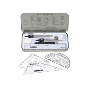 Stationery: CELCO 8 PIECE MATHS SET 909 W/COMPASS