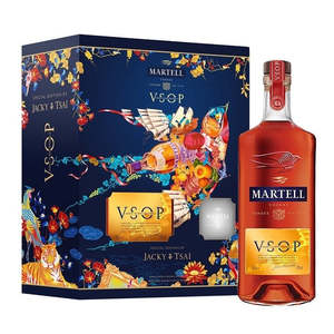 Brandy Cognac: Martell VSOP 700mL + 2 Glasses Giftpack
