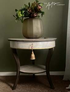 Furniture Inspiration: Not For Sale - Artisan Pearl Shell like finish with rustic wood look on entrance table (Video links included)