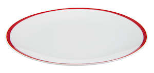 Dinnerware: red stripe coupe dinner plate