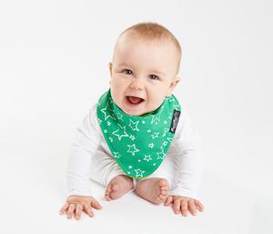 Mum 2 Mum: Fashion Bandana: Baby Wonder Bib (4-36 months) - Green Stars/Lime