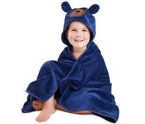 Mum 2 Mum: Delightful Kiddie Hooded Towel - Navy Bear