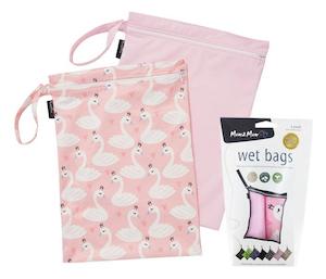 Mum 2 Mum: Mum 2 Mum Wet Bags (2 Pack) - Swans & Pink
