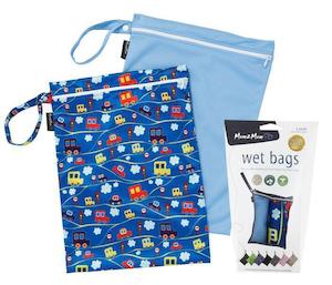 Mum 2 Mum: Mum 2 Mum Wet Bags (2 Pack) - Cars & Sky Blue