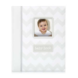 Books Stationery: Pearhead Little Pear Chevron Baby Book - Wave