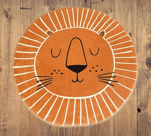 Play Mat: Hello Lion - Round Shape Kids Room Rug (80cm)