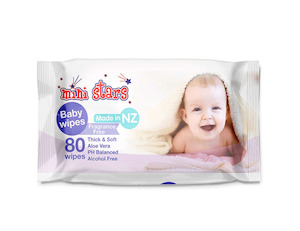 Nappies Wipes: Mini Stars Baby Wipes Fragrance Free 80s