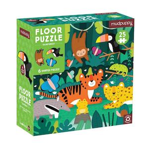 Mudpuppy Toys Puzzles Games For Kids: Rainforest 25pcs Floor Puzzle with Shaped Pieces