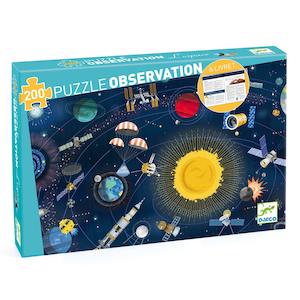 Djeco: Puzzle Observation: The Space Puzzles + Booklet (200pcs) *Clearance