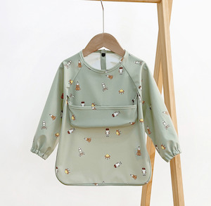 Little Space Explorers: Mess-Free Baby Feeding Long Sleeve Bib - Spaceship (6-24 months)