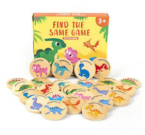 Gift Ideas For Dino Whiz Kids: Dinosaur Wooden Matching & Memory Game - Find The Same (24pcs)