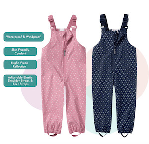 Annual Sale: Kids Waterproof Rainwear Overalls - Polka Dots (2-8 years)