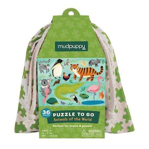 Mudpuppy Toys Puzzles Games For Kids: Mudpuppy Animals of the World Puzzle To Go, 36pcs
