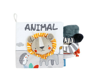 Baby Soft Crinkle Sensory Book with Plush Toy Tails - Animals
