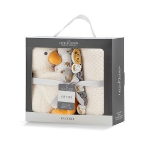 The Little Linen Co. Newborn Baby Gift Set - Fuzzy Duck (Boxed)