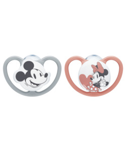 Nuk Disney Mickey Silicone Space Soother 0-6m | 6-18m | 18-36m (2 Pack) Assorted