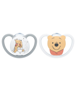 Nuk Disney Winnie the Pooh Silicone Space Soother 0-6m | 6-18m (2 Pack)