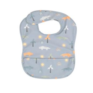 All4Ella Recycled Pouch Bib - Crocodile | Trucks | Fawn