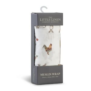 Feeding: The Little Linen Co. Muslin Wrap - Farmyard Lamb (1pcs)