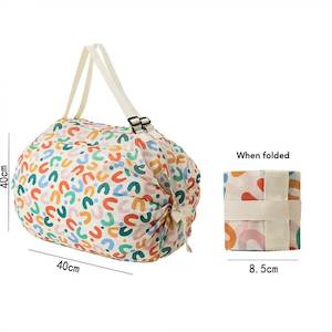 Storage Solutions: Large Capacity Foldable Reusable Shopper Bag | Grocery Bag - Floral | Abstract