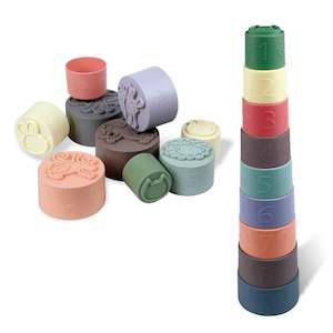 10pcs Rainbow Stacking Cups | Tower Blocks Bath Toy (6 months+)