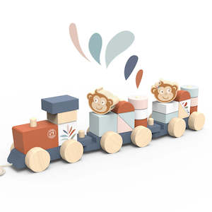 Speedy Monkey Train Stacker Wooden Toy (1-3 years)