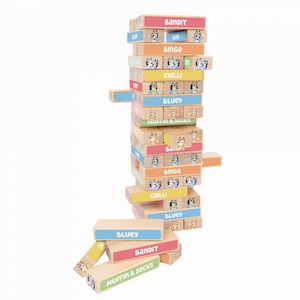 Wooden Toys: Bluey Wooden Tumbling Tower (3 years+)