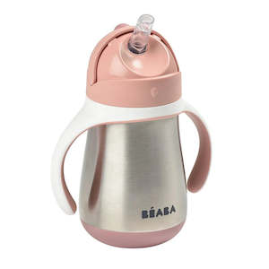 Beaba Stainless Steel Straw Cup - Vintage Pink 250ml