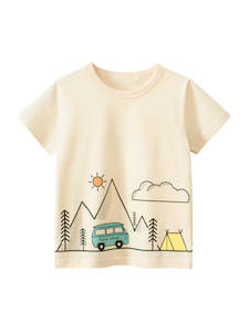 Kids Clothing Accessories: Family Camping Trip 100% Cotton Kids T-Shirt (1 - 6 years)