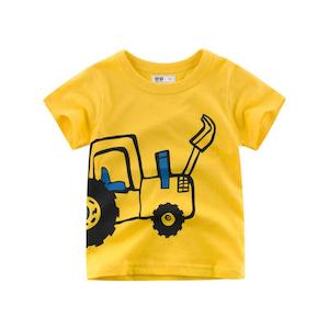 Kids' Top T-Shirt - Digger in Yellow (1 - 6 years)