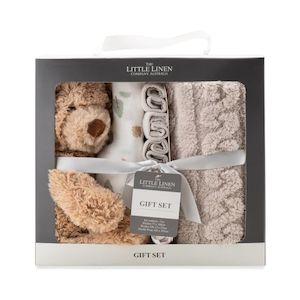 The Little Linen Co. Newborn Baby Gift Set - Willow Bear (Boxed)