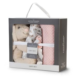 The Little Linen Co. Newborn Baby Gift Set - Harvest Bunny (Boxed)