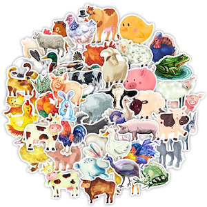 Farm Animals Decorative Stickers Set (50pcs)