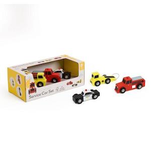 Classic World Service Car Set - Tow Truck, Fire Engine & Police Car (3 years+)