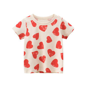 Kids Clothing Accessories: All Over Heart Girls Cotton T-Shirt (1-10 years)