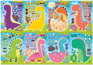 Dinosaur Decorative Puzzle Stickers Set - 16 Fun Sheets