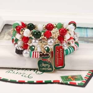 Tayloranne Christmas Charm Beaded Pendant Bracelet (3 years+)